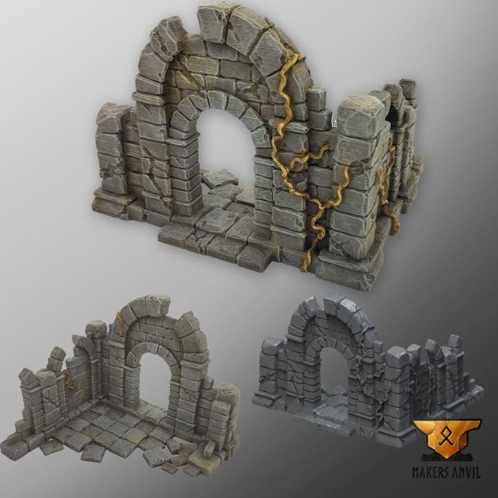 Ruined Noble House | Tabletop Gaming & Diorama Scenery Terrain | 28mm to 32mm Scale | 3D Printed | Makers Anvil | Free Shipping