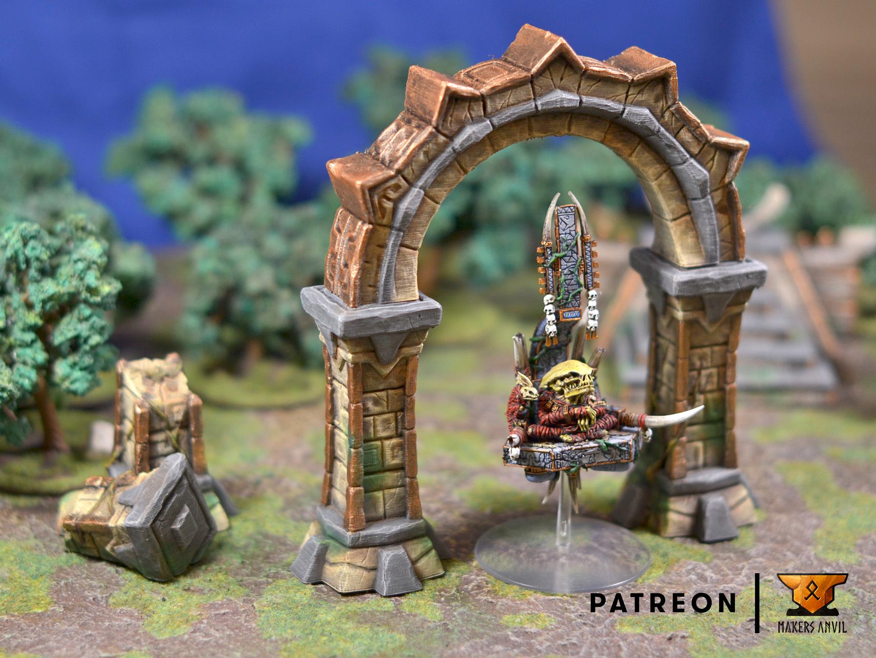 Forgotten Temple Full Set | Tabletop Gaming & Diorama Scenery Terrain | 28mm to 32mm Scale | 3D Printed | Makers Anvil | Free Shipping