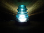 Vintage Aqua Hemingray #42 Insulator Accent/Night Light LED!