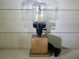 Rustic Canning Jar Lamp Reclaimed Pine & Cedar Fence Wood - Free Shipping!