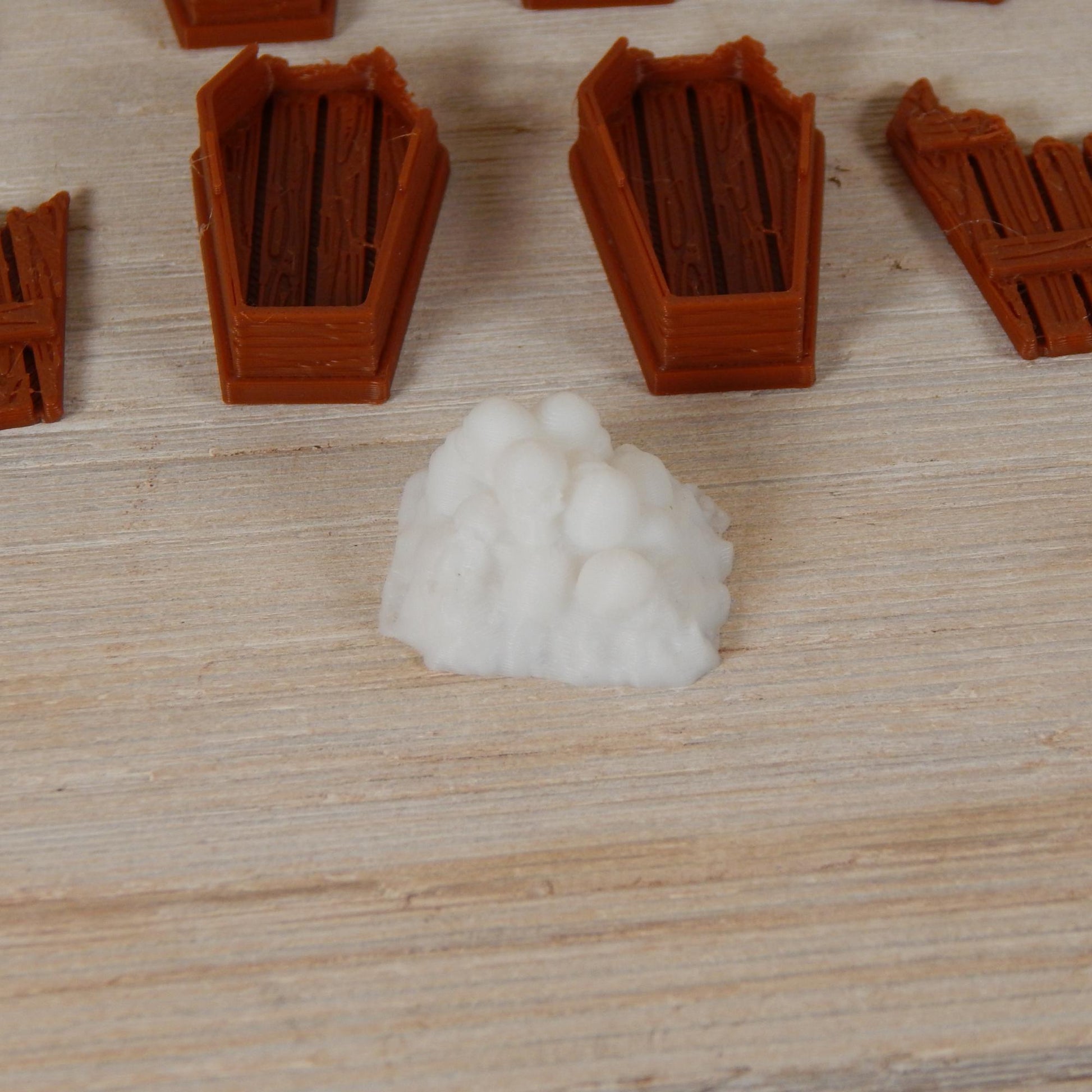 Wooden Coffin Set Tabletop Gaming & Diorama 3D Printed Free Shipping!