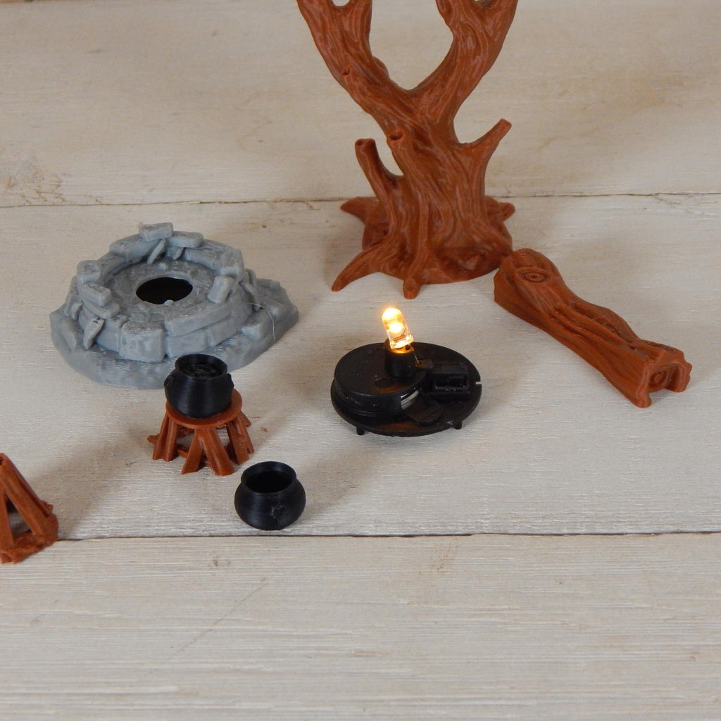 Campfire Set Tabletop Gaming & Diorama 3D Printed Free Shipping!