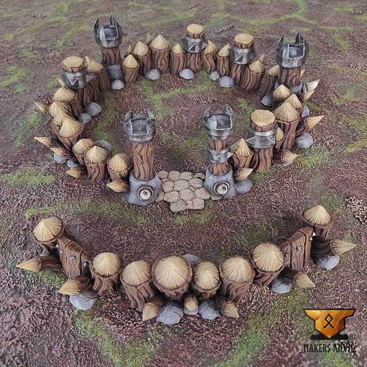 Orc Camp | Full Set | Tabletop Gaming & Diorama Scenery Terrain | 28mm to 32mm Scale | 3D Printed | Makers Anvil | Free Shipping