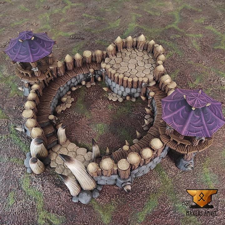Orc Camp | Full Set | Tabletop Gaming & Diorama Scenery Terrain | 28mm to 32mm Scale | 3D Printed | Makers Anvil | Free Shipping
