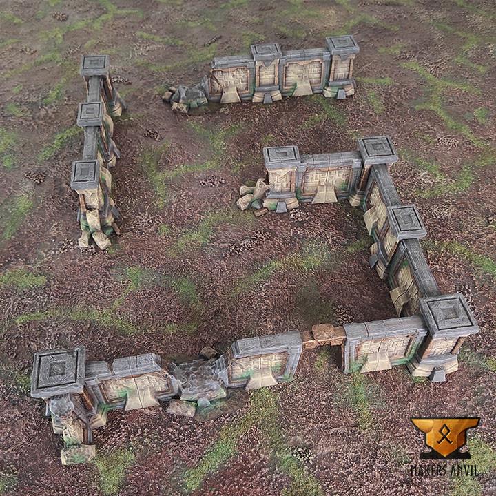 Forgotten Temple | Full Set | Tabletop Gaming & Diorama Scenery Terrain | 28mm to 32mm Scale | 3D Printed | Makers Anvil | Free Shipping