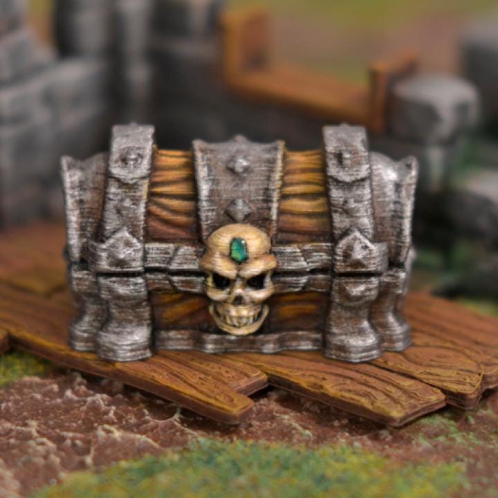 Dungeon Chests | Tabletop Gaming & Diorama Scenery Terrain | 28mm to 32mm Scale | 3D Printed | Makers Anvil | Free Shipping