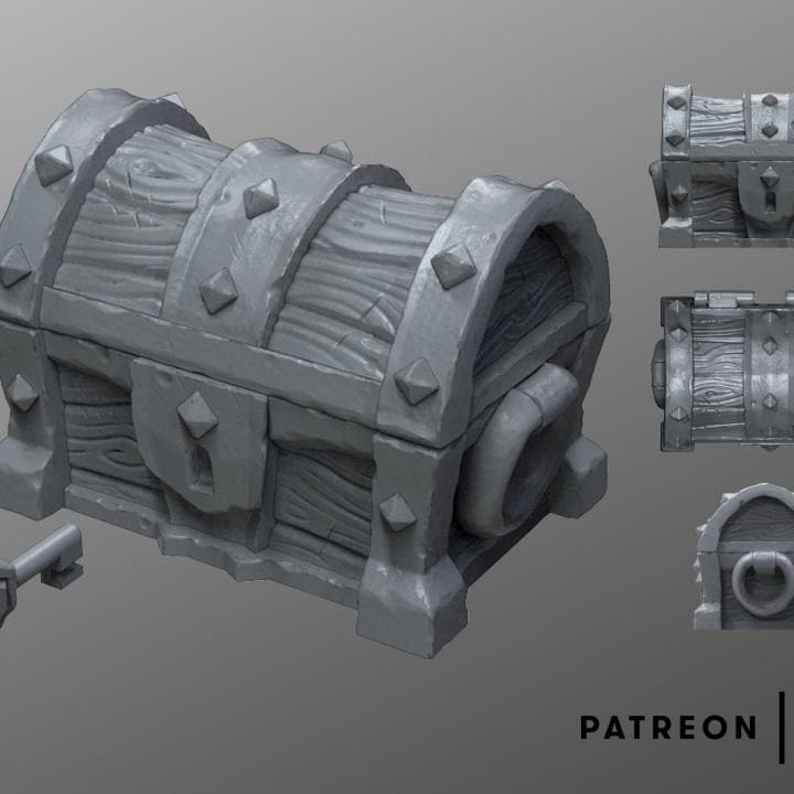 Dungeon Chest #1 | Tabletop Gaming & Diorama Scenery Terrain | 28mm to 32mm Scale | 3D Printed | Makers Anvil | Free Shipping