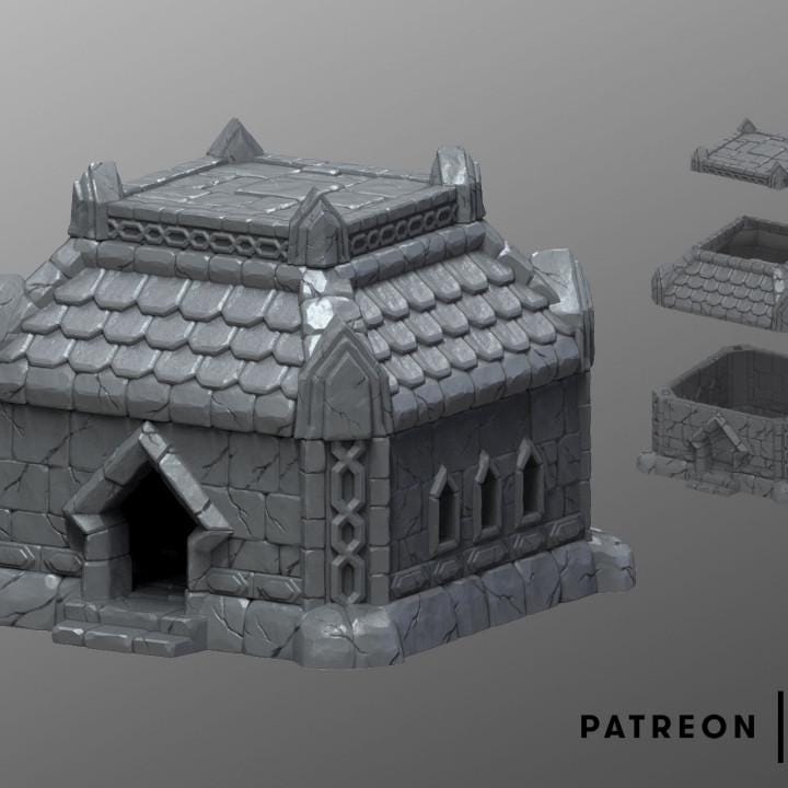 Dwarf House | Tabletop Gaming & Diorama Scenery Terrain | 28mm to 32mm Scale | 3D Printed | Makers Anvil | Free Shipping