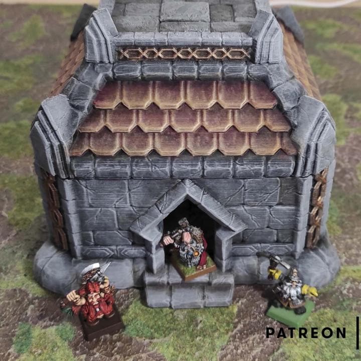 Dwarf House | Tabletop Gaming & Diorama Scenery Terrain | 28mm to 32mm Scale | 3D Printed | Makers Anvil | Free Shipping
