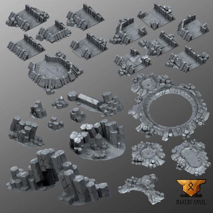 Planetary Outpost | Full Set | Tabletop Gaming & Diorama Scenery Terrain | 28mm to 32mm Scale | 3D Printed | Makers Anvil | Free Shipping