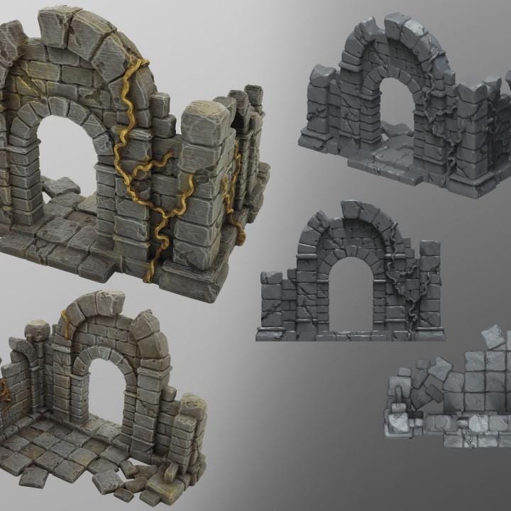 Ruined Noble House | Tabletop Gaming & Diorama Scenery Terrain | 28mm to 32mm Scale | 3D Printed | Makers Anvil | Free Shipping