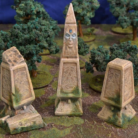 High Elves Way Stones | Tabletop Gaming & Diorama Scenery Terrain | 28mm to 32mm Scale | 3D Printed | Makers Anvil | Free Shipping