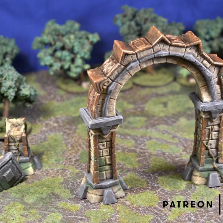 Forgotten Temple Small Set | Tabletop Gaming & Diorama Scenery Terrain | 28mm to 32mm Scale | 3D Printed | Makers Anvil | Free Shipping