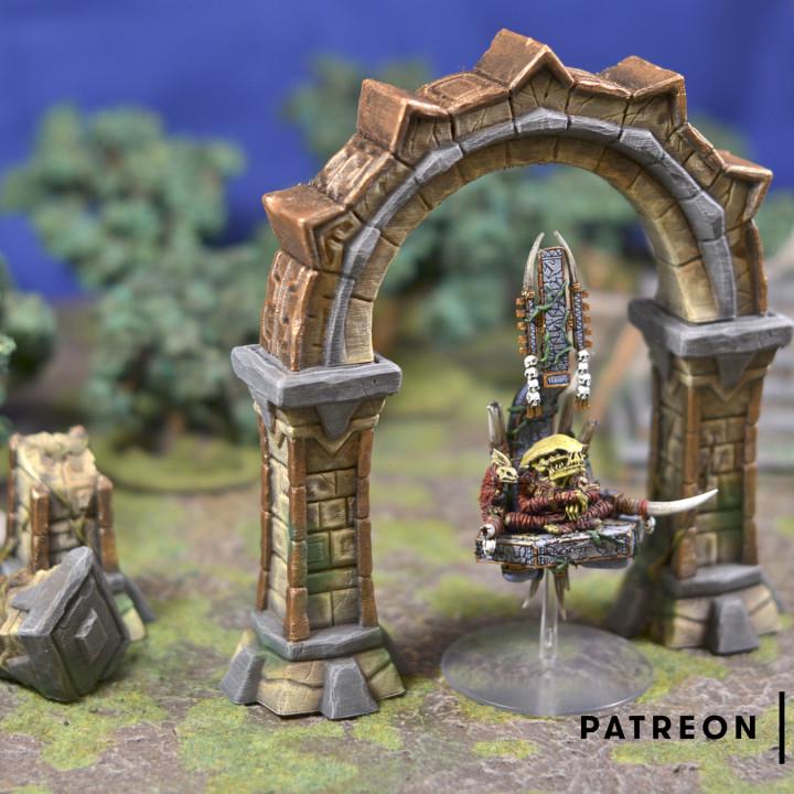 Forgotten Temple Small Set | Tabletop Gaming & Diorama Scenery Terrain | 28mm to 32mm Scale | 3D Printed | Makers Anvil | Free Shipping
