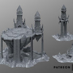 Dark Elves Floating Island | Tabletop Gaming & Diorama Scenery Terrain | 28mm to 32mm Scale | 3D Printed | Makers Anvil | Free Shipping