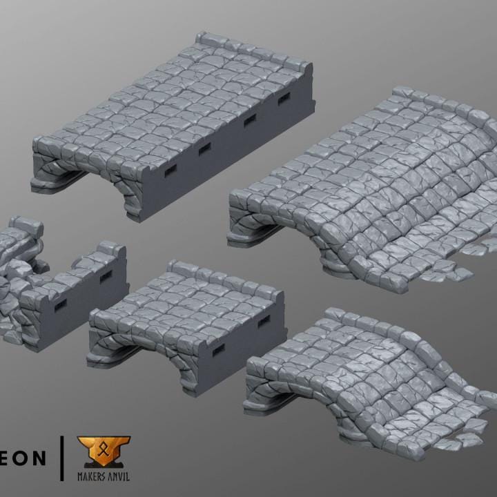 Modular Bridges Set | Tabletop Gaming & Diorama Scenery Terrain | 28mm to 32mm Scale | 3D Printed | Makers Anvil | Free Shipping