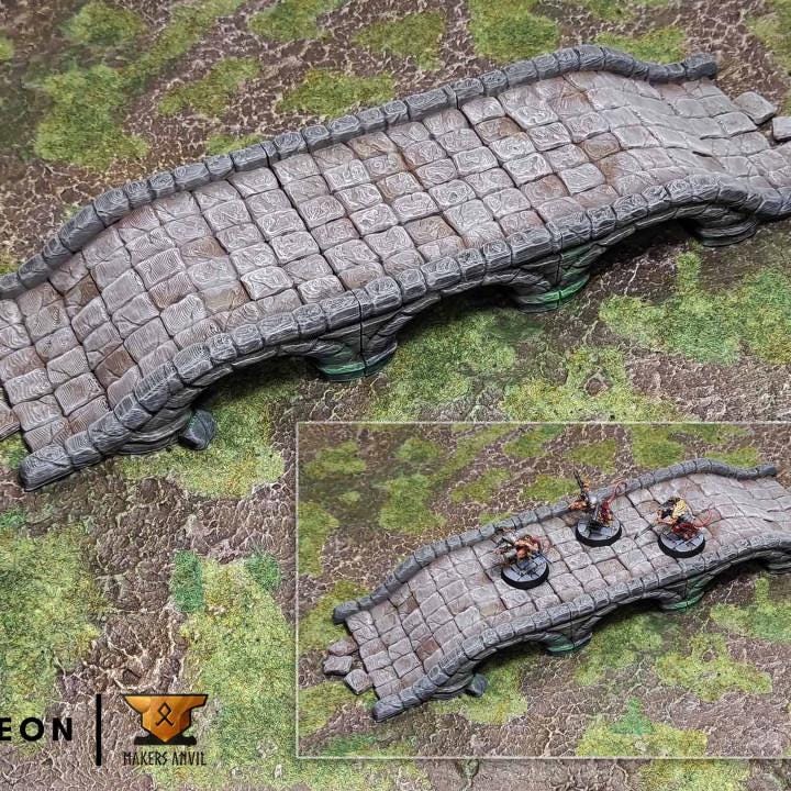 Modular Bridges Set | Tabletop Gaming & Diorama Scenery Terrain | 28mm to 32mm Scale | 3D Printed | Makers Anvil | Free Shipping