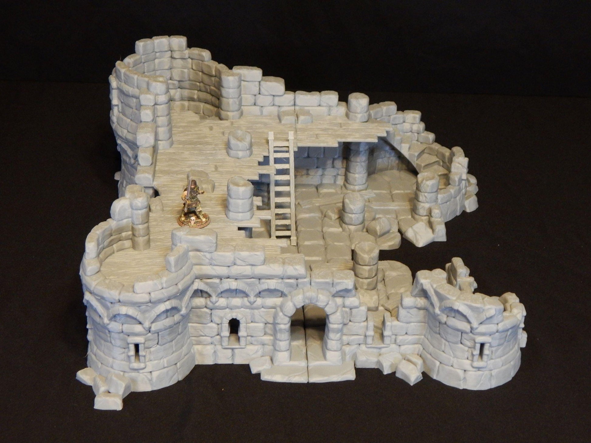 Ruined Town | Full Set | Tabletop Gaming & Diorama Scenery Terrain | 28mm to 32mm Scale | 3D Printed | Makers Anvil | Free Shipping