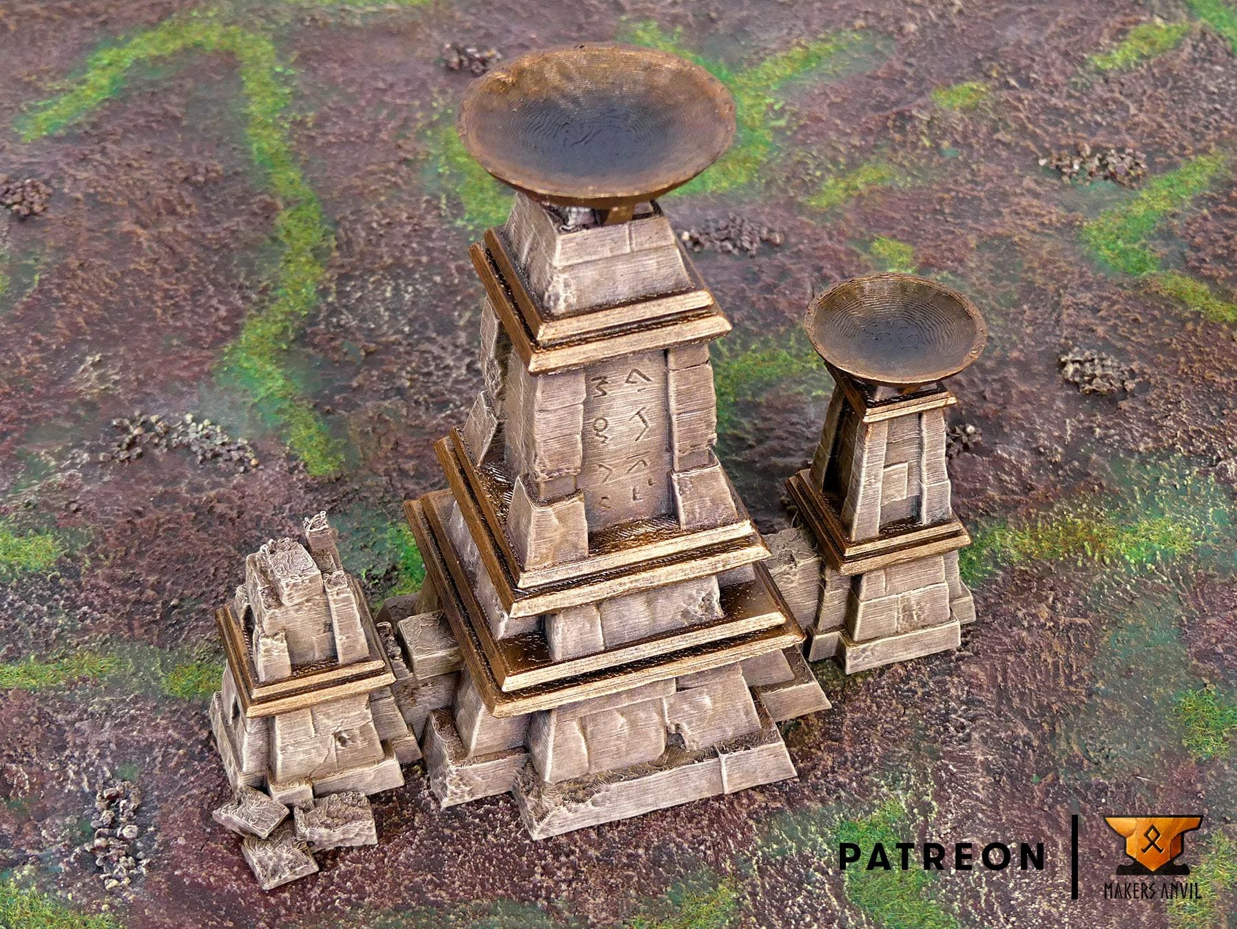 Ancient Ruins | Tabletop Gaming & Diorama Scenery Terrain | 28mm to 32mm Scale | 3D Printed | Makers Anvil | Free Shipping