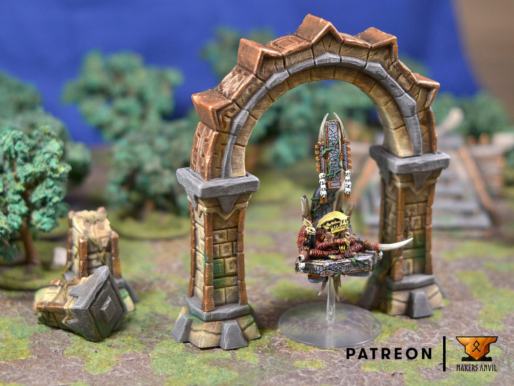 Forgotten Temple Full Set | Tabletop Gaming & Diorama Scenery Terrain | 28mm to 32mm Scale | 3D Printed | Makers Anvil | Free Shipping