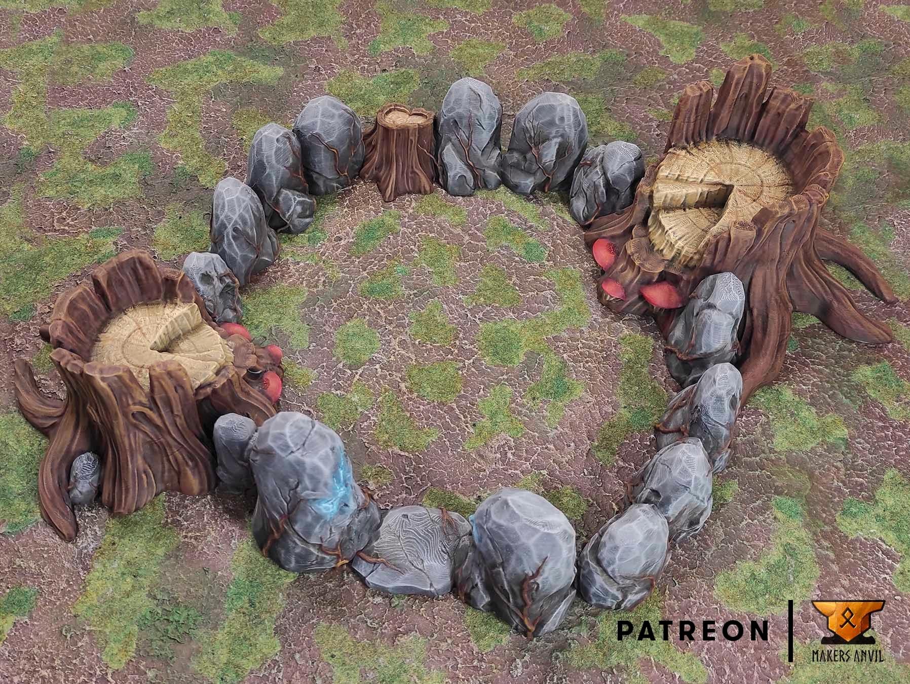 Magical Forest Full Set | Tabletop Gaming & Diorama Scenery Terrain | 28mm to 32mm Scale | 3D Printed | Makers Anvil | Free Shipping