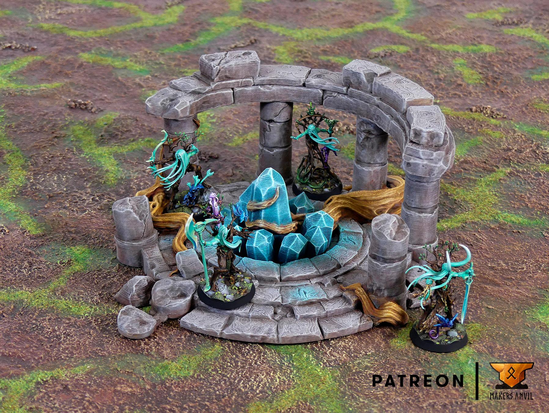 Magical Stone Circle | Tabletop Gaming & Diorama Scenery Terrain | 28mm to 32mm Scale | 3D Printed | Makers Anvil | Free Shipping