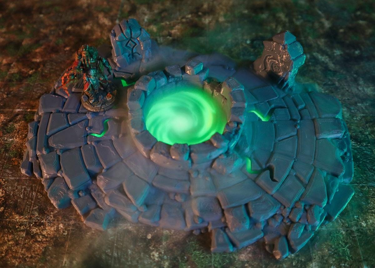 Calling Portals - Forgotten Font & Summoning Circle | Tabletop Gaming Terrain | 28mm to 32mm Scale | 3D Printed  | Free Shipping