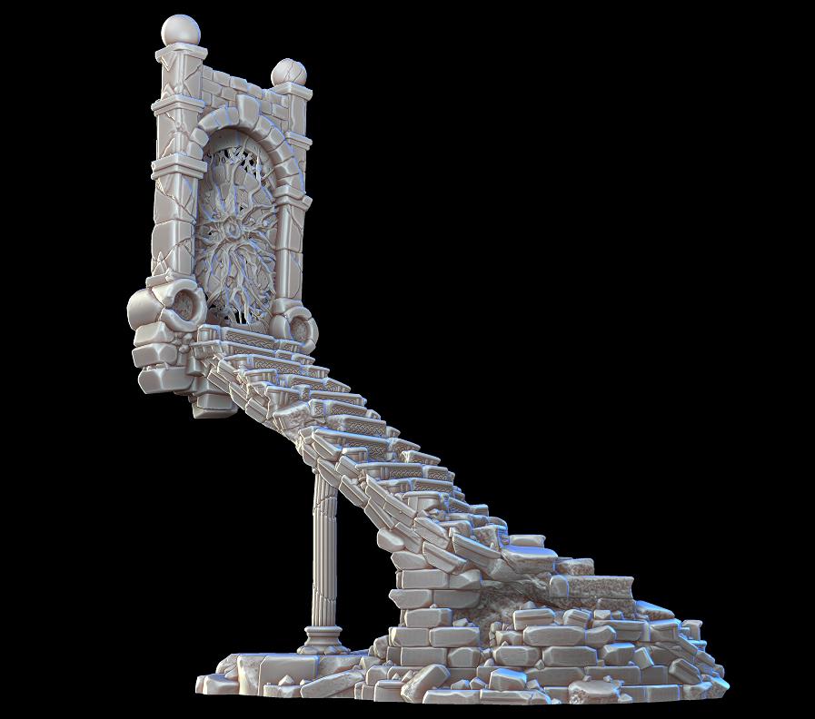 Calling Portals - Crumbling Stairs | Tabletop Gaming Terrain | 28mm to 32mm Scale | 3D Printed  | Free Shipping