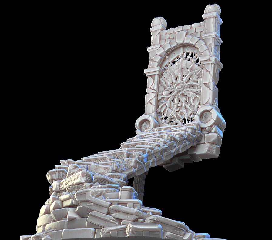Calling Portals - Crumbling Stairs | Tabletop Gaming Terrain | 28mm to 32mm Scale | 3D Printed  | Free Shipping