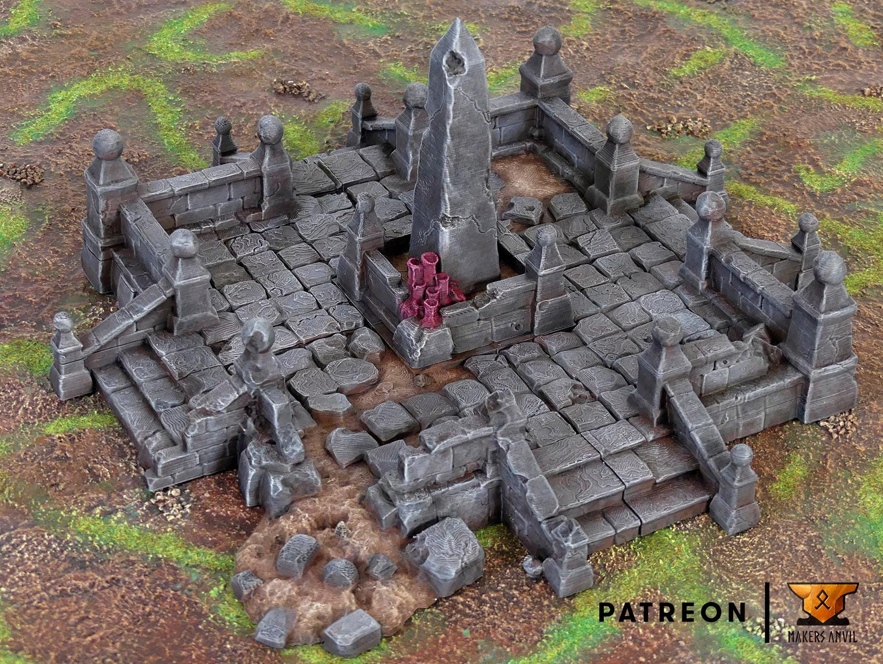 City Ruins Set | Tabletop Gaming & Diorama Scenery Terrain | 28mm to 32mm Scale | 3D Printed | Makers Anvil | Free Shipping