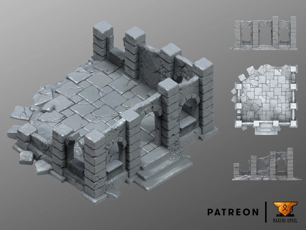 House Ruins | Tabletop Gaming & Diorama Scenery Terrain | 28mm to 32mm Scale | 3D Printed | Makers Anvil | Free Shipping