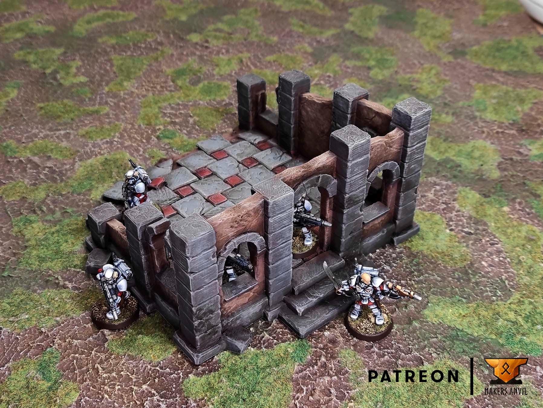 House Ruins | Tabletop Gaming & Diorama Scenery Terrain | 28mm to 32mm Scale | 3D Printed | Makers Anvil | Free Shipping