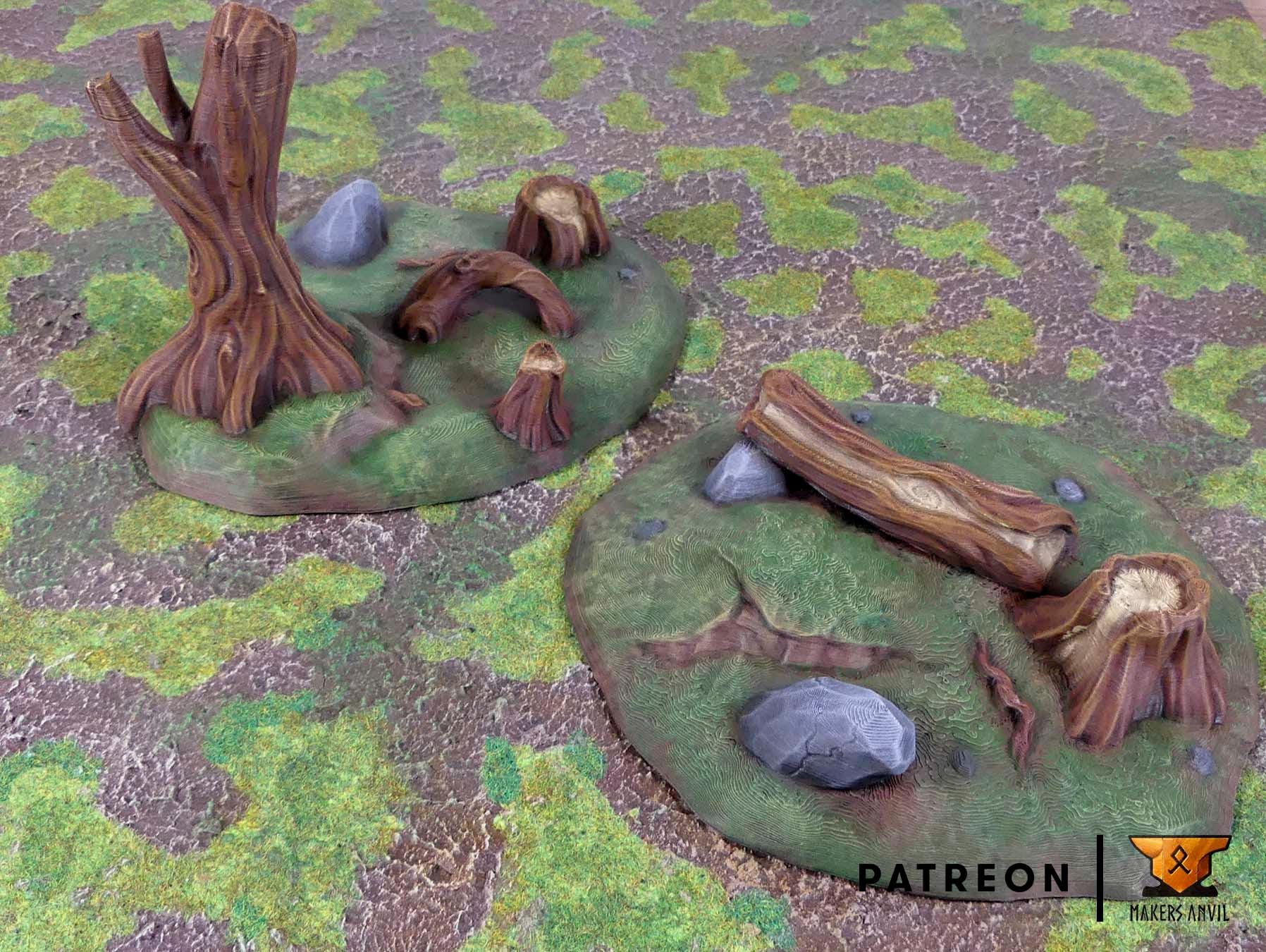 Forest Set | Tabletop Gaming & Diorama Scenery Terrain | 28mm to 32mm Scale | 3D Printed | Makers Anvil | Free Shipping