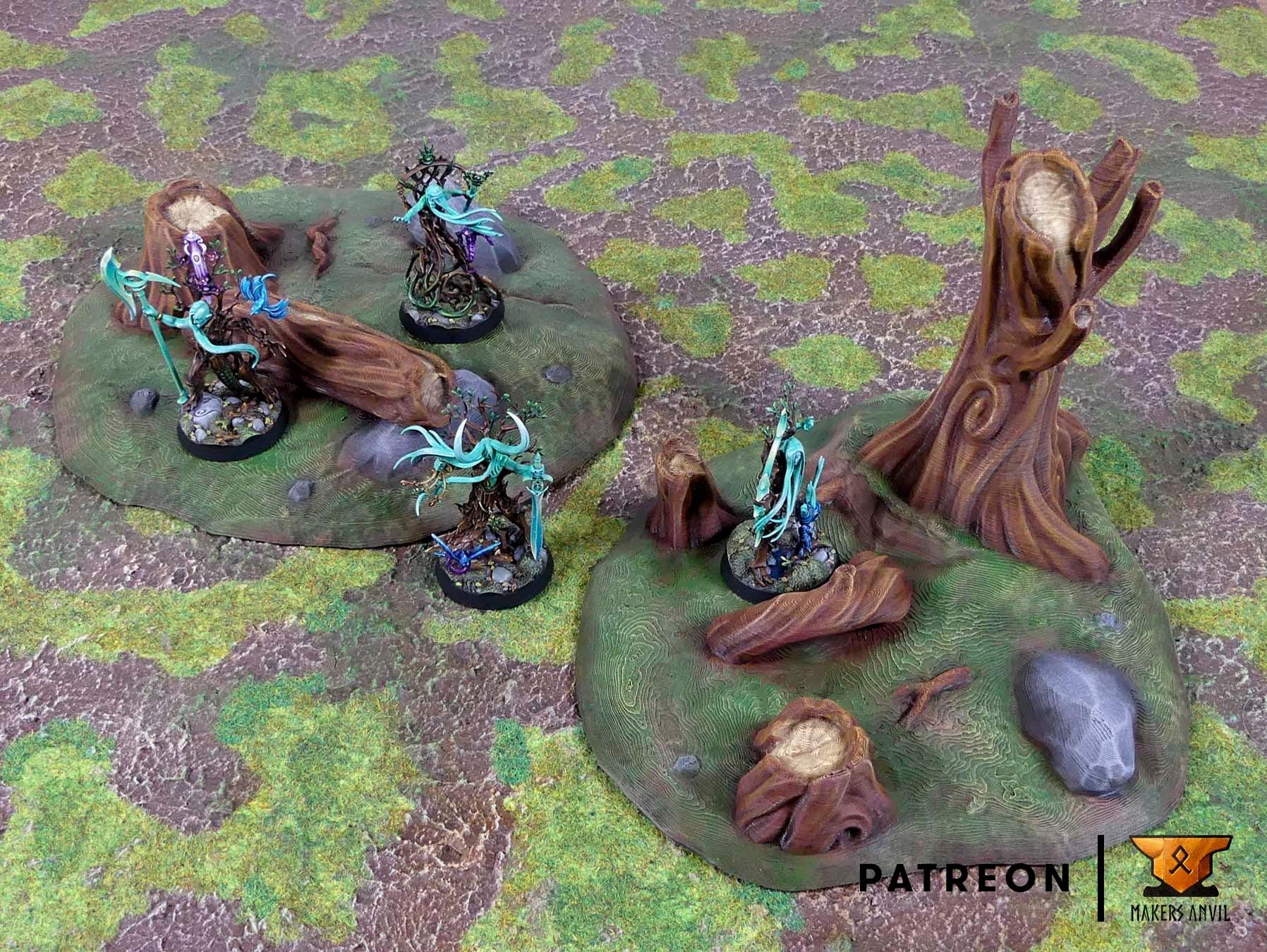 Forest Set | Tabletop Gaming & Diorama Scenery Terrain | 28mm to 32mm Scale | 3D Printed | Makers Anvil | Free Shipping