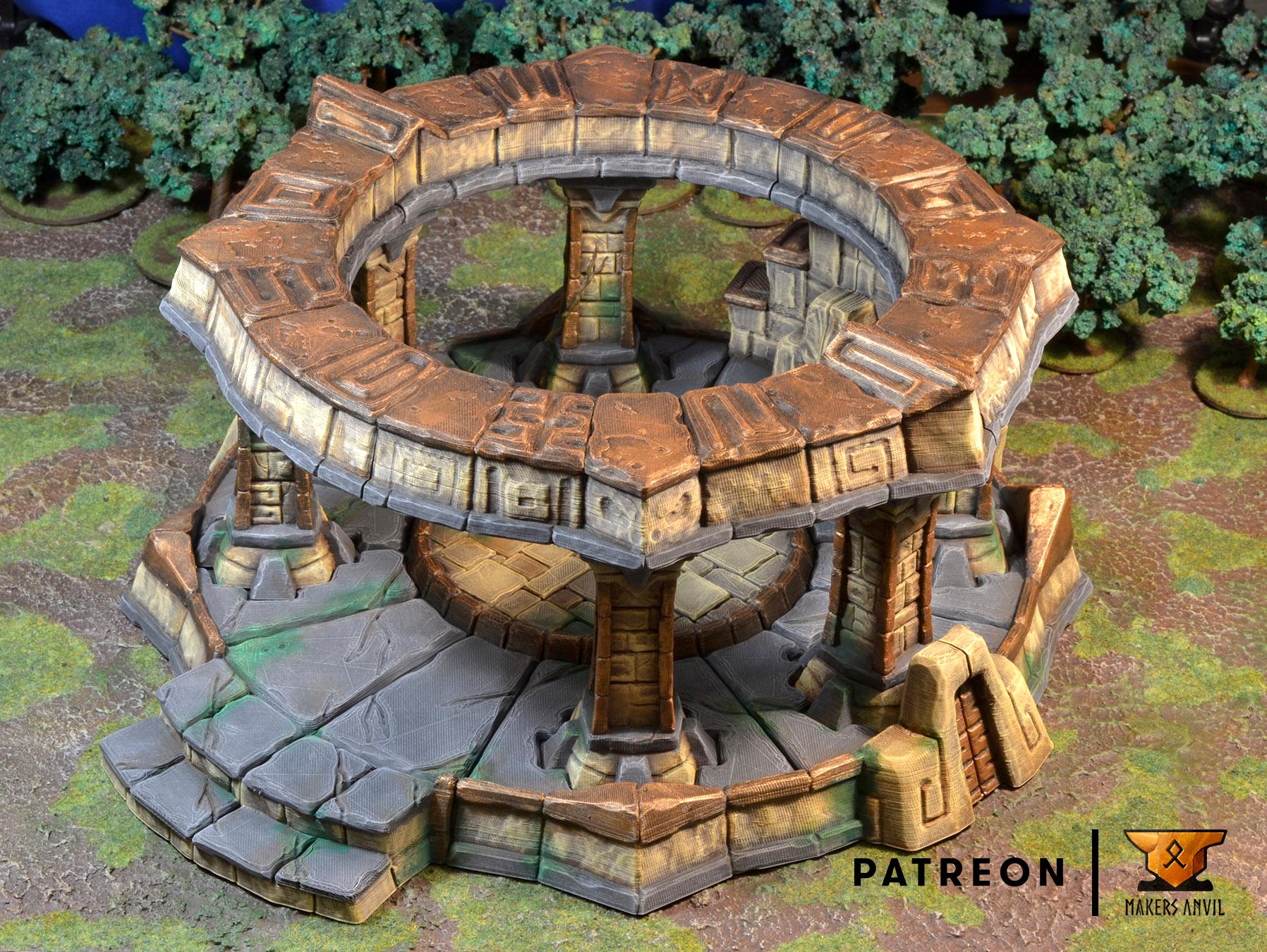 Forgotten Temple Full Set | Tabletop Gaming & Diorama Scenery Terrain | 28mm to 32mm Scale | 3D Printed | Makers Anvil | Free Shipping