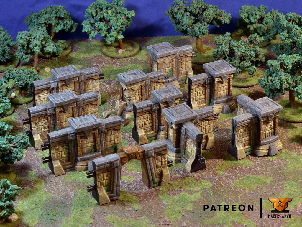 Forgotten Temple Full Set | Tabletop Gaming & Diorama Scenery Terrain | 28mm to 32mm Scale | 3D Printed | Makers Anvil | Free Shipping