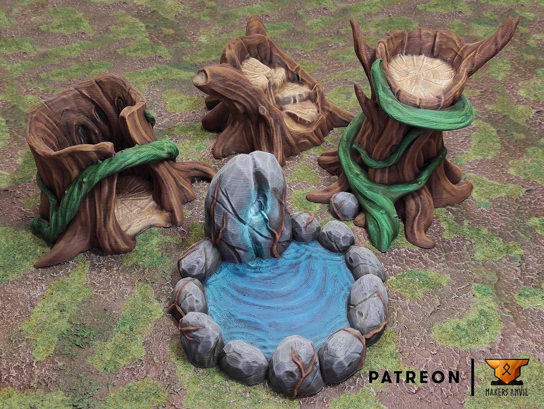 Magical Forest Full Set | Tabletop Gaming & Diorama Scenery Terrain | 28mm to 32mm Scale | 3D Printed | Makers Anvil | Free Shipping