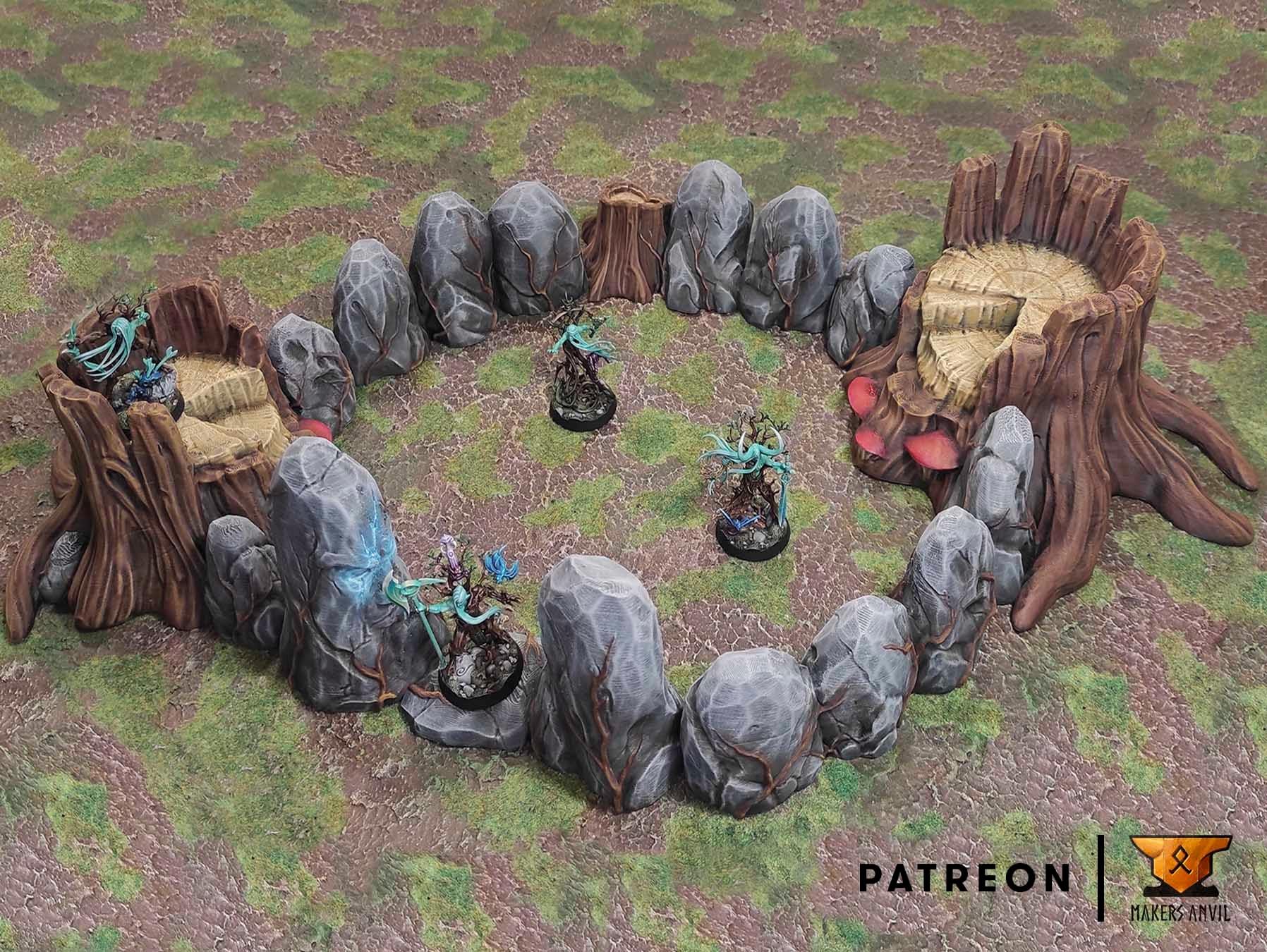 Magical Forest Full Set | Tabletop Gaming & Diorama Scenery Terrain | 28mm to 32mm Scale | 3D Printed | Makers Anvil | Free Shipping