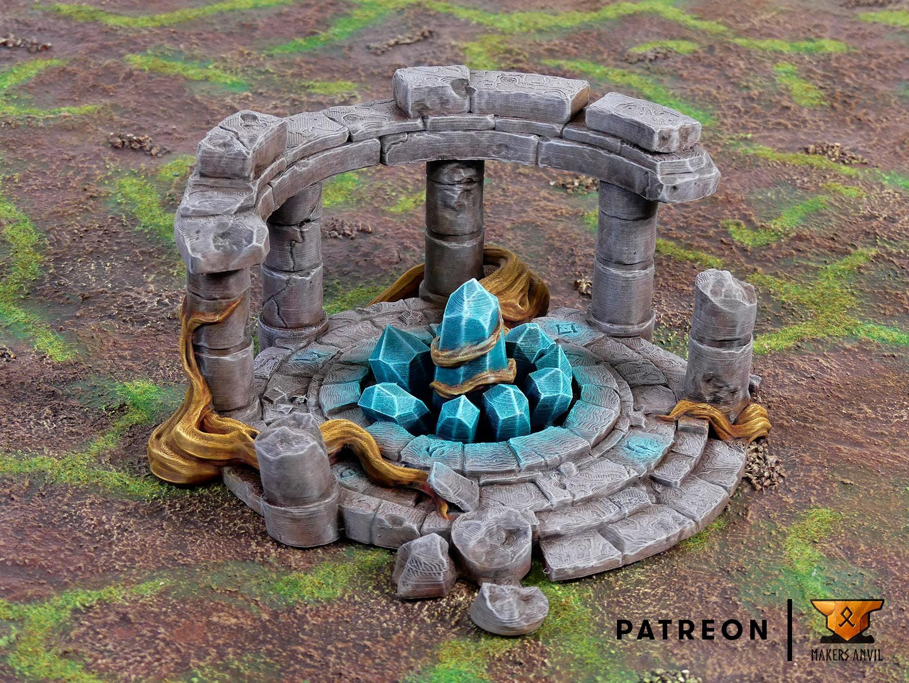 Magical Stone Circle | Tabletop Gaming & Diorama Scenery Terrain | 28mm to 32mm Scale | 3D Printed | Makers Anvil | Free Shipping