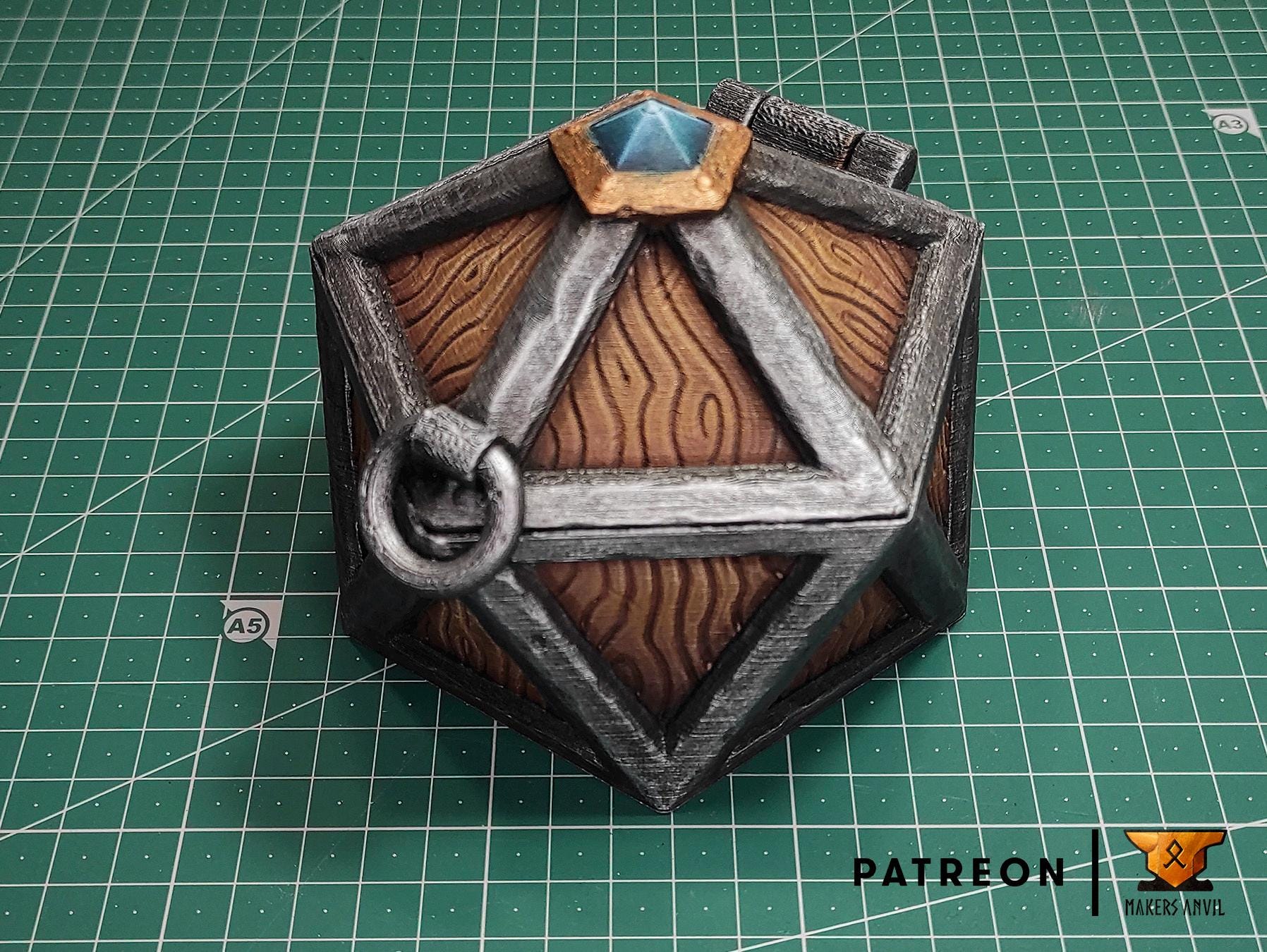 D20 Dice Chest | Tabletop Gaming & Diorama Scenery Terrain | 28mm to 32mm Scale | 3D Printed | Makers Anvil | Free Shipping